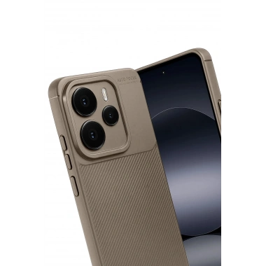 Mey İthalat®   Note 14 5G Auto Focus Karbon Kapak - Kahverengi