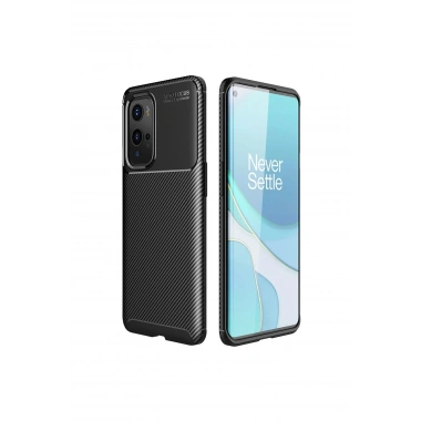 Mey İthalat®  One Plus 9 Pro Kılıf Auto Focus Karbon Kapak - Siyah