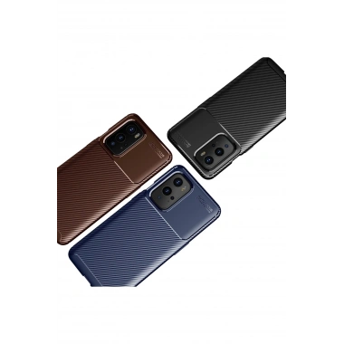 Mey İthalat®  One Plus 9 Pro Kılıf Auto Focus Karbon Kapak - Siyah
