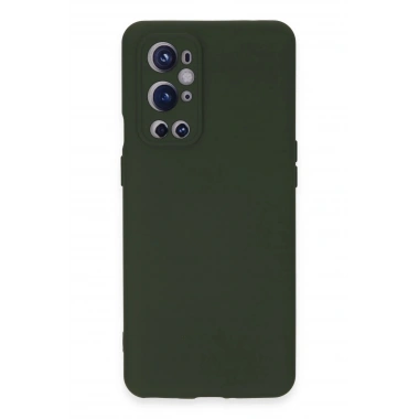 Mey İthalat®  One Plus 9 Pro Kılıf Nano içi Kadife Silikon - Koyu Yeşil
