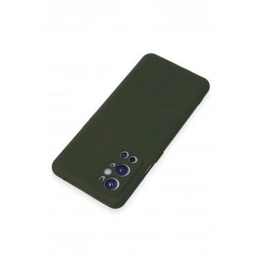 Mey İthalat®  One Plus 9 Pro Kılıf Nano içi Kadife Silikon - Koyu Yeşil