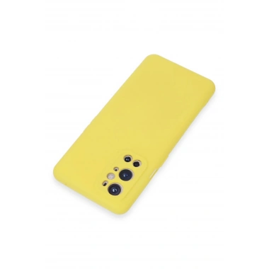Mey İthalat®  One Plus 9 Pro Kılıf Nano içi Kadife Silikon - Sarı
