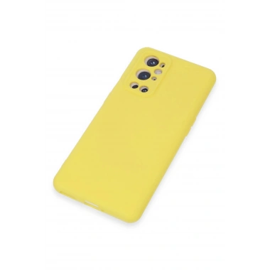 Mey İthalat®  One Plus 9 Pro Kılıf Nano içi Kadife Silikon - Sarı