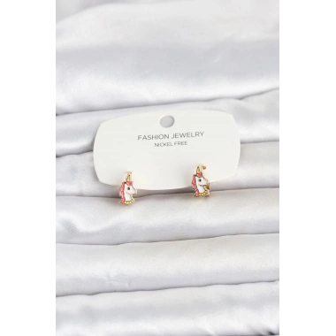 Mey İthalat® Pirinç Gold Renk Çocuk Küpe