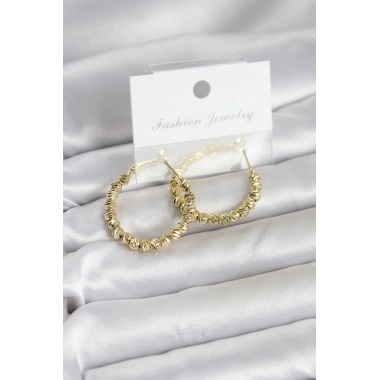 Mey İthalat® Pirinç Gold Renk Dorika Halka Kadın Küpe