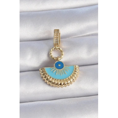 Mey İthalat® Pirinç Gold Renk Nazar Boncuklu Ajda Charm