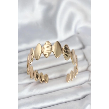 Mey İthalat® Pirinç Gold Renk Parçalı Model Kadın Bileklik