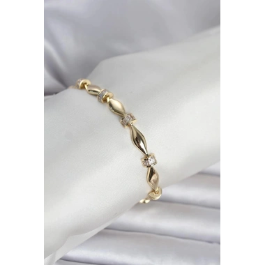Mey İthalat® Pirinç Gold Renk Sütun Model Kadın Bileklik