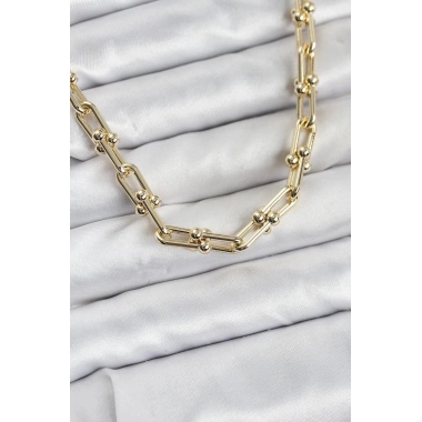 Mey İthalat® Pirinç Gold Renk Tifani Model Kadın Kolye