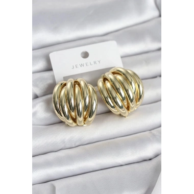 Mey İthalat® Pirinç Gold Renk Vintage Kadın Küpe