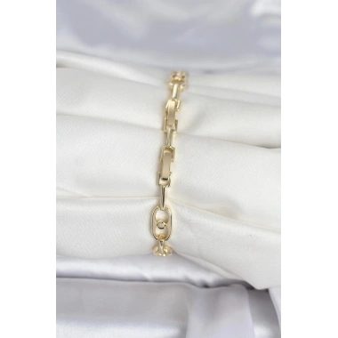 Mey İthalat® Pirinç Gold Renk Zirkon Taşlı Kadın Bileklik