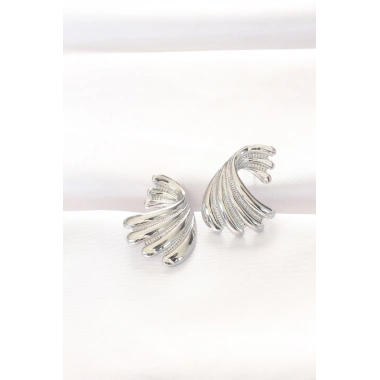 Mey İthalat® Pirinç Gümüş Renk Küpe