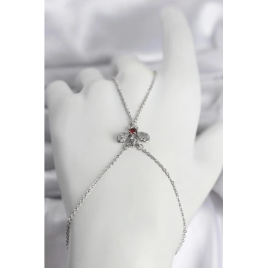 Mey İthalat® Pirinç Gümüş Renk Sinek Model Kadın Şahmeran