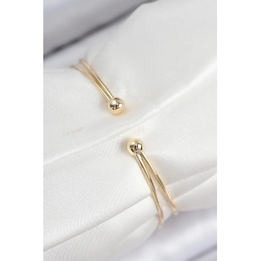 Mey İthalat® Pirinç Zirkon Taşlı Kalp Model Gold Renk Kadın Bileklik