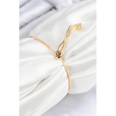 Mey İthalat® Pirinç Zirkon Taşlı Sıralı Model Gold Renk Asansörlü Kadın Bileklik