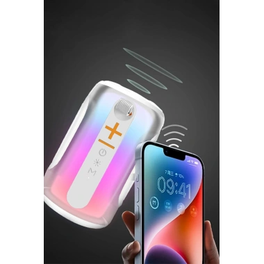 Mey İthalat® Pluse 8 RGB Kablosuz Hoparlör - Beyaz