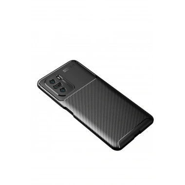 Mey İthalat®   Poco F3 Kılıf Auto Focus Karbon Kapak - Siyah