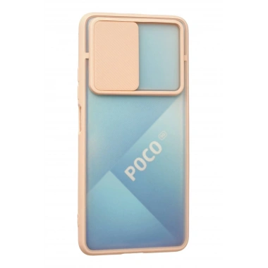 Mey İthalat®   Poco F3 Kılıf Palm Buzlu Kamera Sürgülü Silikon - Pembe