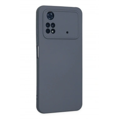 Mey İthalat®   Poco M4 Pro 4G Kılıf Nano içi Kadife Silikon - Gri
