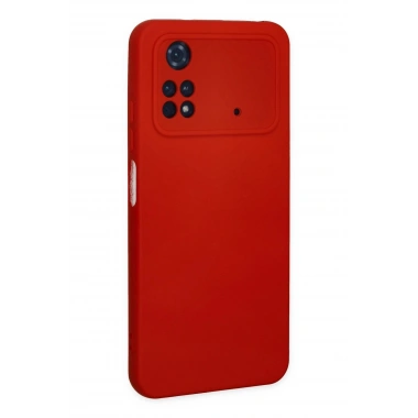 Mey İthalat®   Poco M4 Pro 4G Kılıf Nano içi Kadife Silikon - Kırmızı
