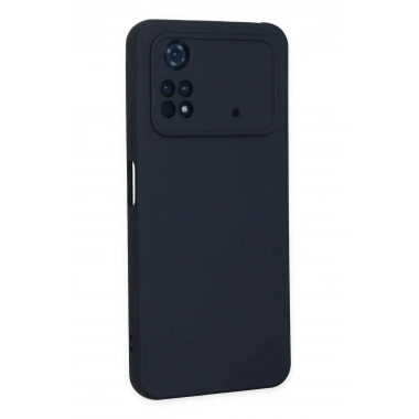 Mey İthalat®   Poco M4 Pro 4G Kılıf Nano içi Kadife Silikon - Lacivert