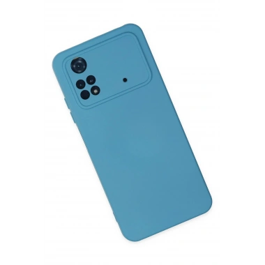 Mey İthalat®   Poco M4 Pro 4G Kılıf Nano içi Kadife Silikon - Mavi