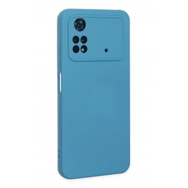 Mey İthalat®   Poco M4 Pro 4G Kılıf Nano içi Kadife Silikon - Mavi