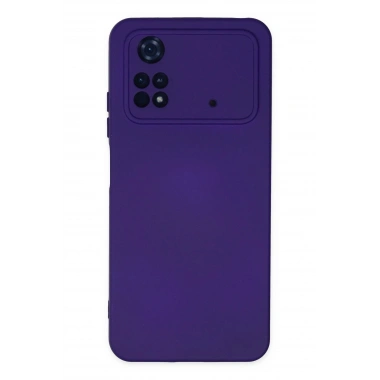 Mey İthalat®   Poco M4 Pro 4G Kılıf Nano içi Kadife Silikon - Mor