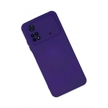 Mey İthalat®   Poco M4 Pro 4G Kılıf Nano içi Kadife Silikon - Mor
