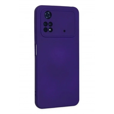 Mey İthalat®   Poco M4 Pro 4G Kılıf Nano içi Kadife Silikon - Mor