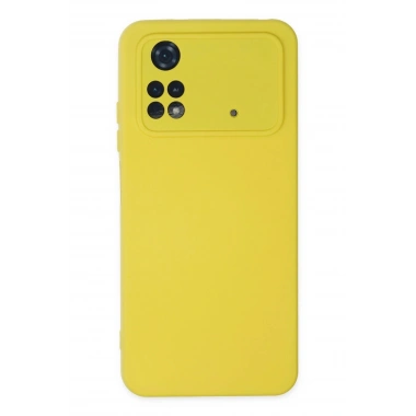 Mey İthalat®   Poco M4 Pro 4G Kılıf Nano içi Kadife Silikon - Sarı