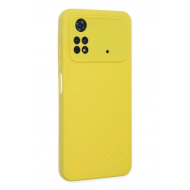 Mey İthalat®   Poco M4 Pro 4G Kılıf Nano içi Kadife Silikon - Sarı