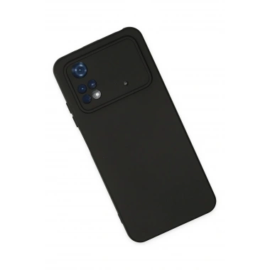 Mey İthalat®   Poco M4 Pro 4G Kılıf Nano içi Kadife Silikon - Siyah