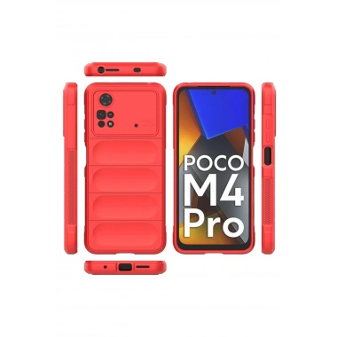 Mey İthalat®   Poco M4 Pro 4G Kılıf Optimum Silikon - Kırmızı