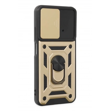 Mey İthalat®   Poco M4 Pro 4G Kılıf Pars Lens Yüzüklü Silikon - Gold