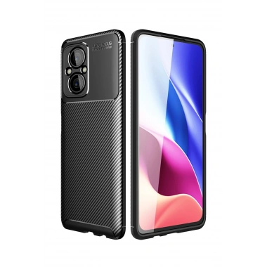 Mey İthalat®   Poco M5 Kılıf Auto Focus Karbon Kapak - Siyah