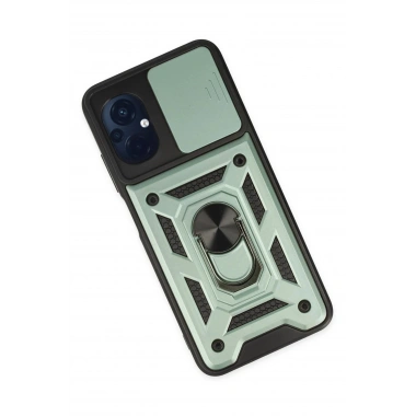 Mey İthalat®   Poco M5 Kılıf Pars Lens Yüzüklü Silikon - Yeşil