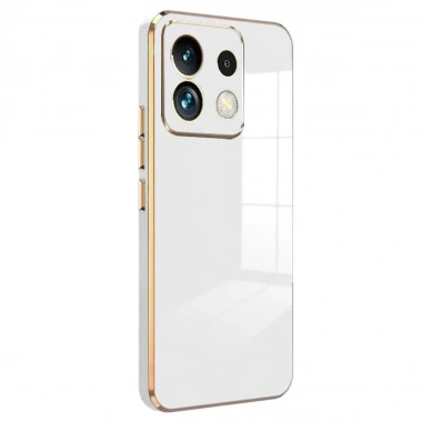 Mey İthalat®   Poco M6 Pro 4G Kılıf Volet Silikon - Beyaz