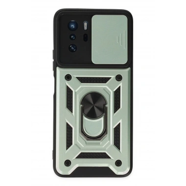 Mey İthalat®   Poco X3 GT Kılıf Pars Lens Yüzüklü Silikon - Yeşil