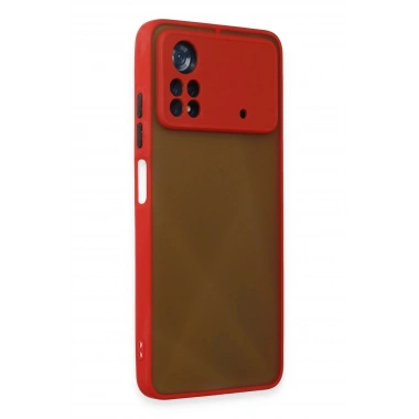Mey İthalat®   Poco X4 Pro 5G Kılıf Montreal Silikon Kapak - Kırmızı