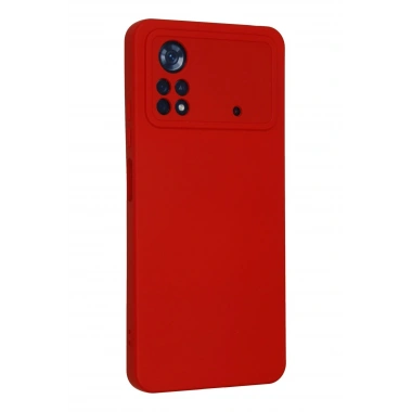 Mey İthalat®   Poco X4 Pro 5G Kılıf Nano içi Kadife Silikon - Kırmızı
