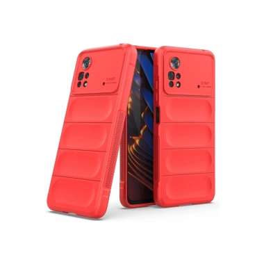 Mey İthalat®   Poco X4 Pro 5G Kılıf Optimum Silikon - Kırmızı