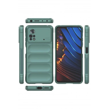 Mey İthalat®   Poco X4 Pro 5G Kılıf Optimum Silikon - Koyu Yeşil