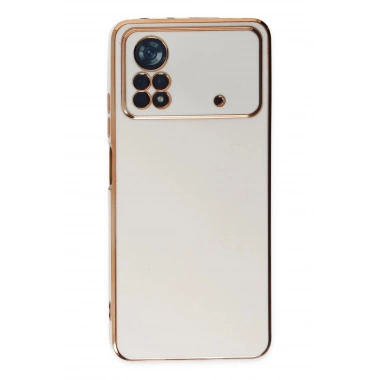 Mey İthalat®   Poco X4 Pro 5G Kılıf Volet Silikon - Beyaz