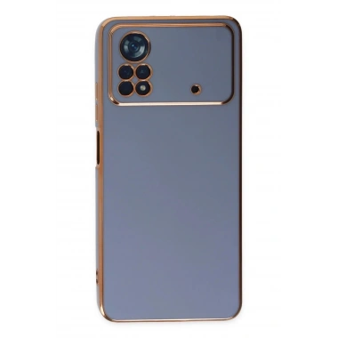 Mey İthalat®   Poco X4 Pro 5G Kılıf Volet Silikon - Mavi