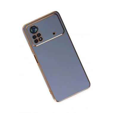 Mey İthalat®   Poco X4 Pro 5G Kılıf Volet Silikon - Mavi