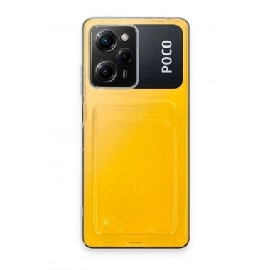 Mey İthalat®   Poco X5 Pro 5G Kılıf Kart Şeffaf Silikon - Şeffaf
