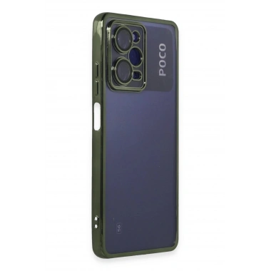 Mey İthalat®   Poco X5 Pro 5G Kılıf  Lensli Silikon - Yeşil