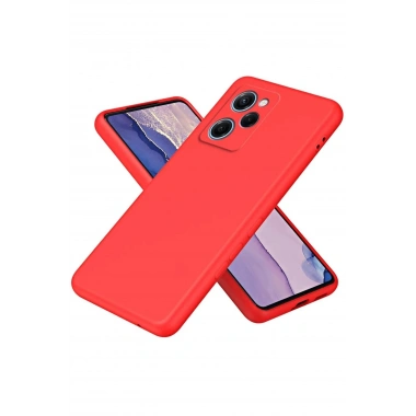 Mey İthalat®   Poco X5 Pro 5G Nano içi Kadife Silikon - Kırmızı