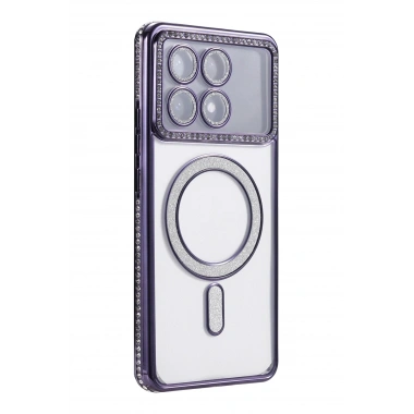 Mey İthalat®   Poco X6 Pro Joke Simli Magneticsafe Kılıf - Derin Mor